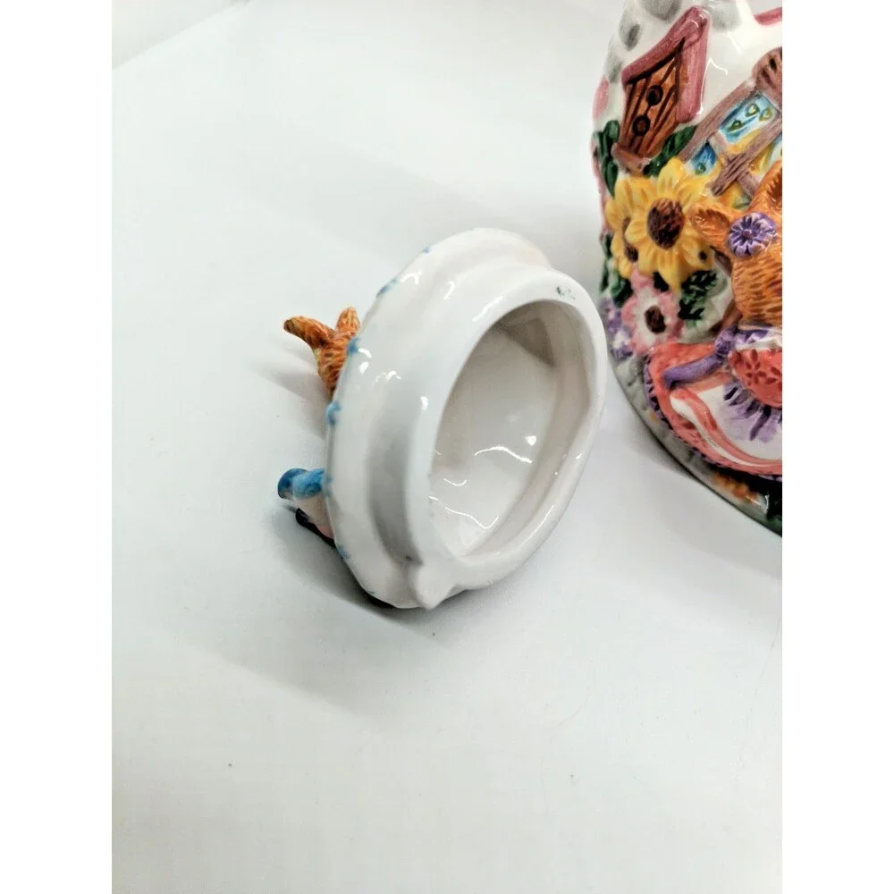 Vintage Bunny Rabbit Garden Teapot – Spring Easter – Merc Asia 1999 – Rare